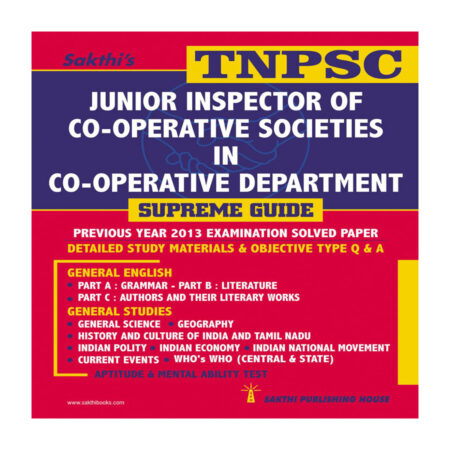 Tnpsc Junior Inspector of Co-Operative Societies in Co-Operative Department