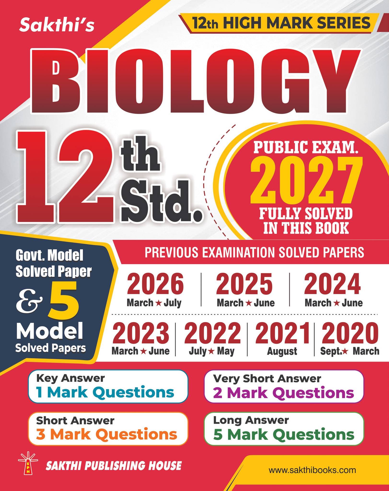 12th Std Biology Model Solved Papers and Previous Examination Solved Papers (Public Exam 2027)